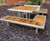 Campus aluminium-framed bench with timber slats 3