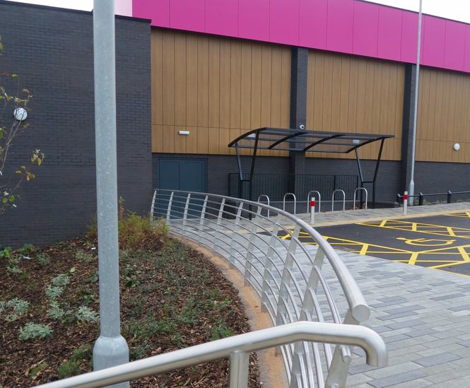 Railings and benching for Wednesbury leisure centre