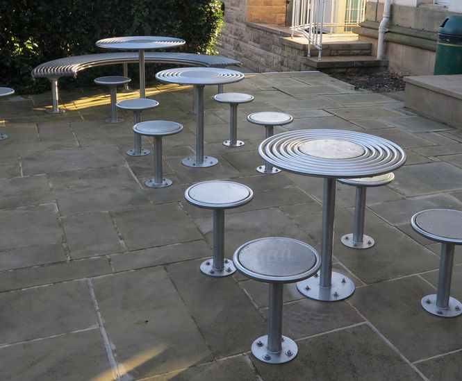 Bespoke street furniture at University of Nottingham Benchmark Design