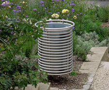 Centerline CL050 - stainless steel open-top outdoor litter bin (80L)
