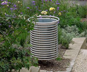 Centerline CL050 - stainless steel open-top outdoor litter bin (80L)