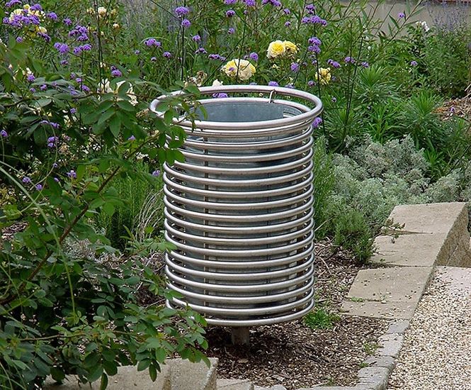 Centerline CL050 - stainless steel open-top outdoor litter bin (80L)