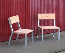 Campus Single Seat - outdoor steel and timber chair for public spaces
