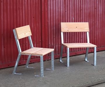 Campus Single Seat - outdoor steel and timber chair for public spaces