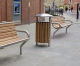Shoreline SL052 - stainless steel and timber outdoor litter bin (80 litres) - on this page