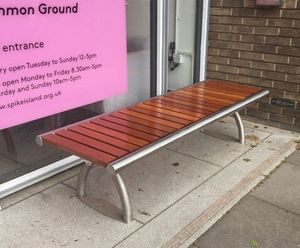 Shoreline SL005 contemporary steel and timber bench