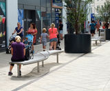 Curved stainless steel benches - Brewery Quarter revamp - on this page