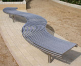 CL007 Bench - wave form curved steel outdoor bench - on this page