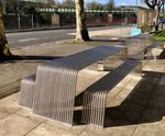 Baseline BL026 - contemporary metal picnic table and bench set