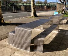 Baseline BL026 - contemporary metal picnic table and bench set