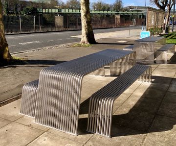 Baseline BL026 - contemporary metal picnic table and bench set