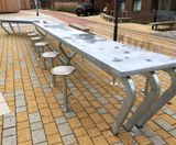 Stainless steel bar stools for outdoor cooking area - on this page