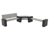 Plaza - contemporary modular steel / stainless steel and granite seating - on this page