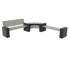 Plaza - contemporary modular steel / stainless steel and granite seating