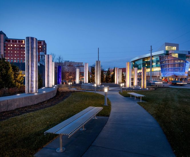 Bespoke stainless steel outdoor benches - Nebraska