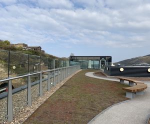 Curved benches for roof terrace - HMRC, Edinburgh
