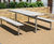 Shoreline SL025 - stainless steel and wood picnic table and bench set 1