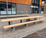 Seating, table and planters - new IDRM building, Oxford - on this page