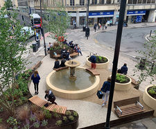 Bespoke seating for pocket park at Clarence Fountain