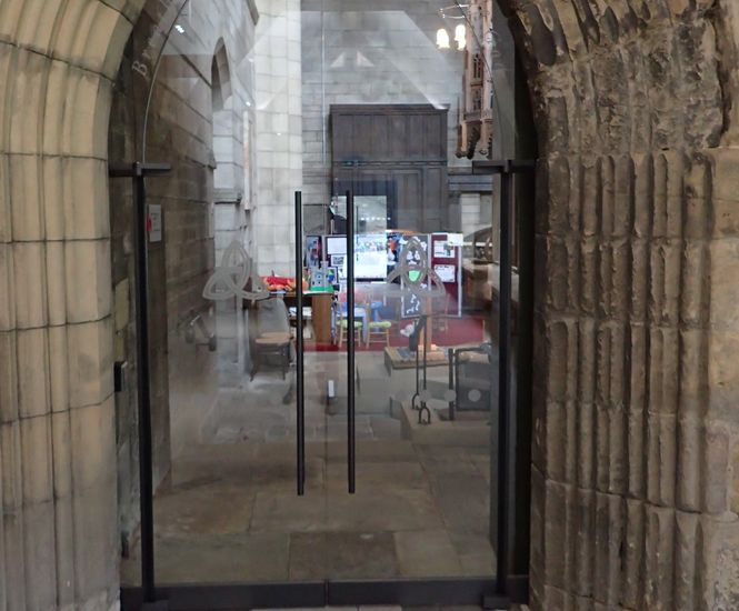 Historic doors automated with invisible operators