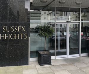 Automatic entrance doors for luxury apartment block