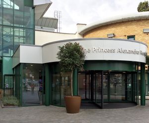 Automatic revolving door provides access for hospital