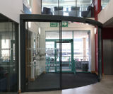Quiet automatic door system for university library - on this page