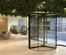 Glass revolving entrance solution for innovative office