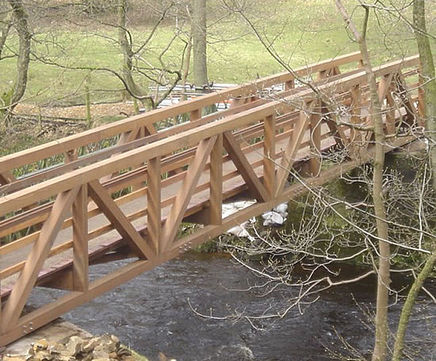 Truss girder timber bridges
