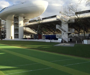 Match pitch and practice lanes at Lord's cricket ground