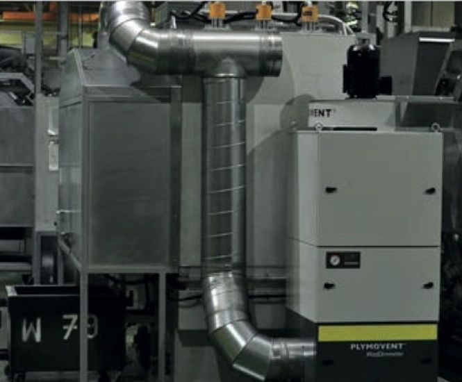 Oil mist extraction, ball bearing manufacturing process Plymovent