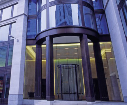 Radial automatic sliding door