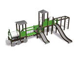 Train - themed multi play unit with climbers and slides - on this page