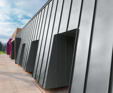 School canteen clad in RHEINZINK Angled Standing Seam 