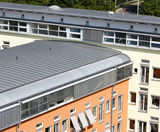Corrugated profile roofing and cladding for office block - on this page