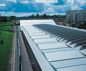 RHEINZINK double standing seam roofing for Oslo airport