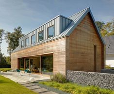 RHEINZINK-prePATINA blue-grey roofing for family home