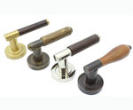 Arbor Range - wood and brass door lever handles