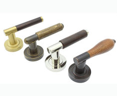Arbor Range - wood and brass door lever handles
