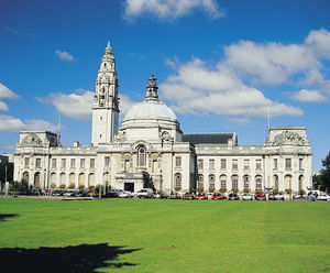Pull handles and push plates for Cardiff City Hall