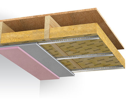Maxi 60 composite board for soundproofing ceilings