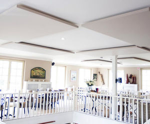 Acoustic wall and ceiling panels for hotel restaurant