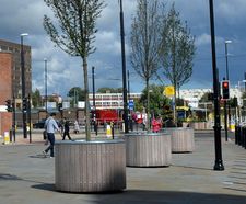 Castleton timber planters - Rochdale town centre