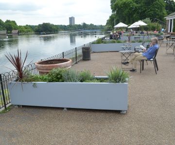 Stratum planters - The Royal Parks Lido Cafe, Hyde Park