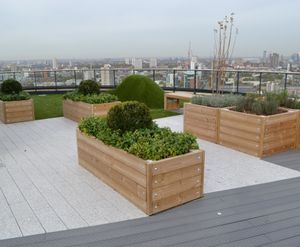 FSC timber planters for terraces and roof gardens