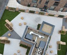 Planters and seating for roof garden - Manhattan Plaza