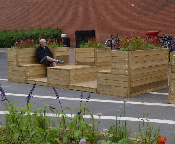 Timber parklets and planters for Worthing Council
