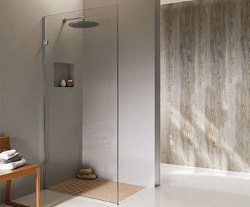 Monaco frameless walk-in fixed panel shower screen