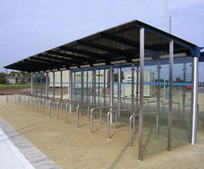 Cambridgeshire - steel outdoor bike storage for public spaces for 12 bikes
