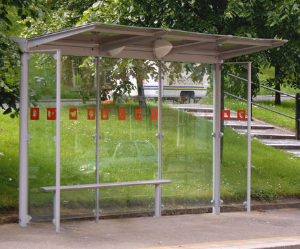 Flight - modular metal bus stop shelter